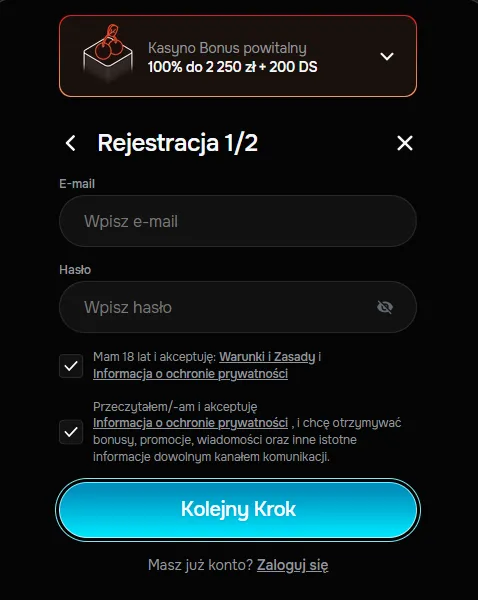 Rejestracja profilu w Revolution